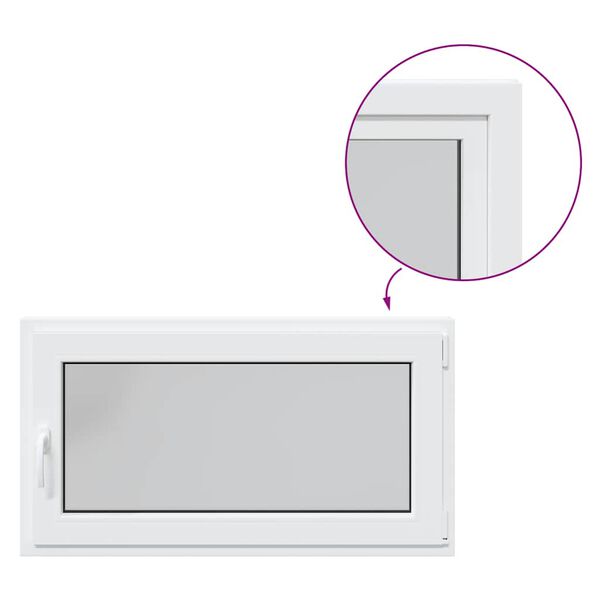 vidaXL Kellerfenster "RISOR" 110x70 cm Drehkipp DIN Rechts Wei&szlig;