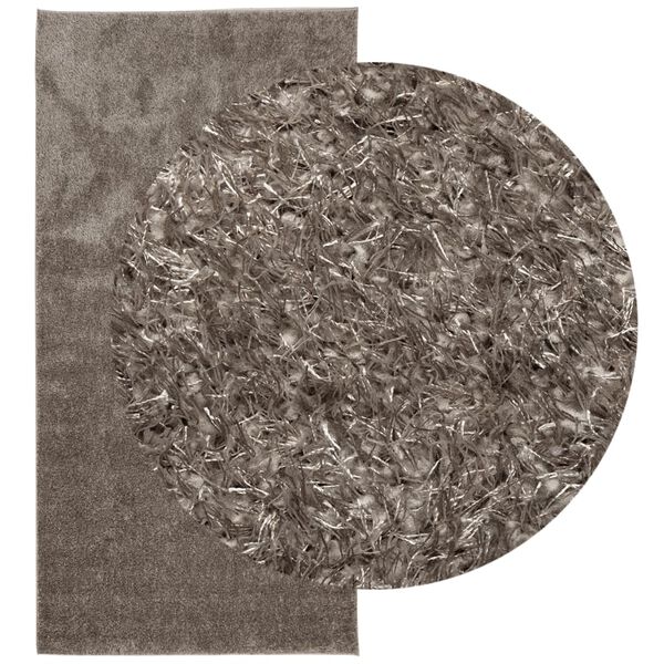 vidaXL Teppich ISTAN Hochflor Gl&auml;nzend Grau 100x200 cm