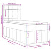 vidaXL Boxspringbett mit Matratze Dunkelgrau 90x200 cm Stoff