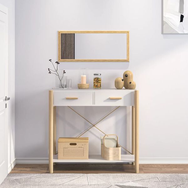 vidaXL Konsolentisch Wei&szlig; 82x38x75 cm Holzwerkstoff