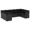 vidaXL 9-tlg. Garten-Sofagarnitur mit Kissen Schwarz Poly Rattan