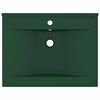 vidaXL Luxus-Waschbecken mit Hahnloch Matt-Dunkelgr&uuml;n 60x46 cm Keramik