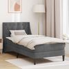 vidaXL Bettgestell mit Matratze Dunkelgrau 90 x 200 cm Samt