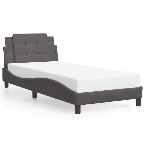vidaXL Bettgestell ohne Matratze "Zadar" Grau 80x200 cm Kunstleder