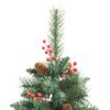 vidaXL K&uuml;nstlicher Weihnachtsbaum Klappbar mit Zapfen & Beeren 180 cm