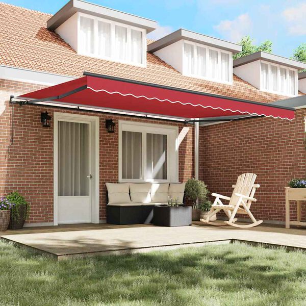 vidaXL Einziehbare Markise Rot 450 x 350 cm Polyester und Stahl