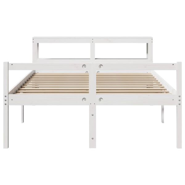 vidaXL Seniorenbett mit Kopfteil ohne Matratze Wei&szlig; 140x200 cm