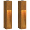 vidaXL Solar LED Wegeleuchte 2 pcs Bronze Wetterfeststahl