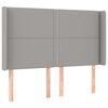 vidaXL Kopfteil mit Ohren Hellgrau 147x16x118/128 cm Stoff