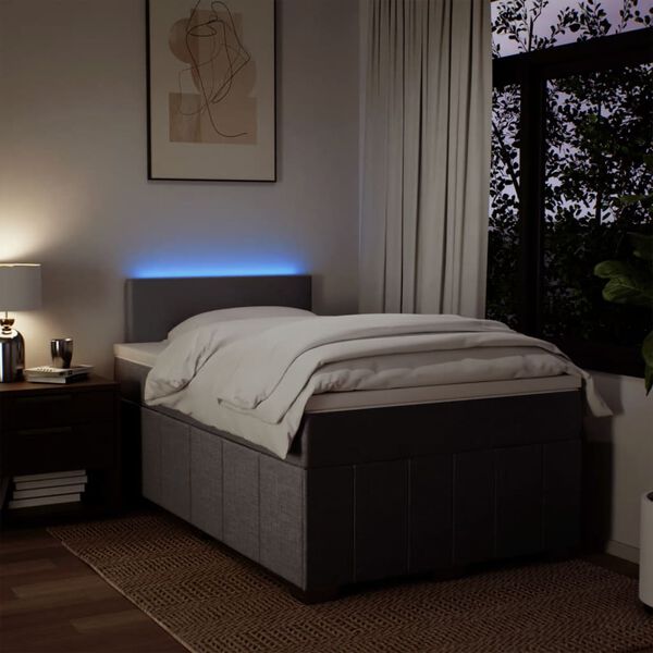 vidaXL Boxspringbett mit Matratze Taupe 120x190 cm Stoff