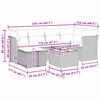 vidaXL 6-tlg. Garten-Sofagarnitur mit Kissen Schwarz Poly Rattan