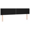 vidaXL Kopfteil mit Ohren Schwarz 163x16x78/88 cm Stoff