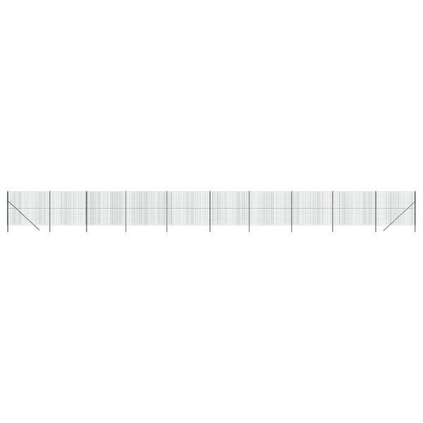 vidaXL Maschendrahtzaun Gr&uuml;n 2,2x25 m Verzinkter Stahl