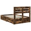 vidaXL Bettrahmen Ger&auml;ucherte Eiche 135 x 190 cm Holzwerkstoff