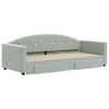 vidaXL Tagesbett Ausziehbar mit Schubladen Hellgrau 90x190 cm Samt