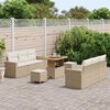 vidaXL Garten-Sofa-Set mit Kissen mit Speicher 9 pcs Beige und Creme
