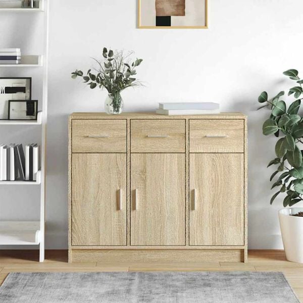 vidaXL Sideboard Sonoma-Eiche 91x28x75 cm Holzwerkstoff