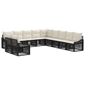 vidaXL Gartensofa-set 11 stk. Schwarz Poly-Rattan