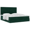 vidaXL Ottoman-Bett mit Matratzen Dunkelgr&uuml;n 200x200 cm Samt