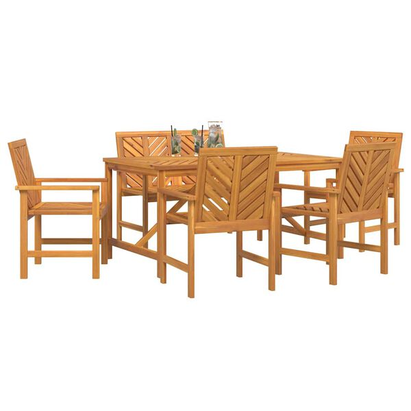 vidaXL Garten Essgruppe 6 pcs Braun Akazie Massivholz