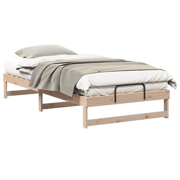 vidaXL Bettrahmen Braun 100 x 200 cm Massives Kiefernholz