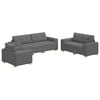 vidaXL Sofa 3 stk. Dunkelgrau Leinenmischgewebe