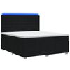 vidaXL LED Boxspringbett mit Matratze Schwarz 180 x 200 cm Stoff