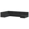 vidaXL 8-tlg. Garten-Lounge-Set mit Kissen Schwarz Poly Rattan