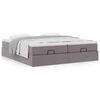 vidaXL Ottoman-Bett mit Matratzen Grau 200x200 cm Kunstleder
