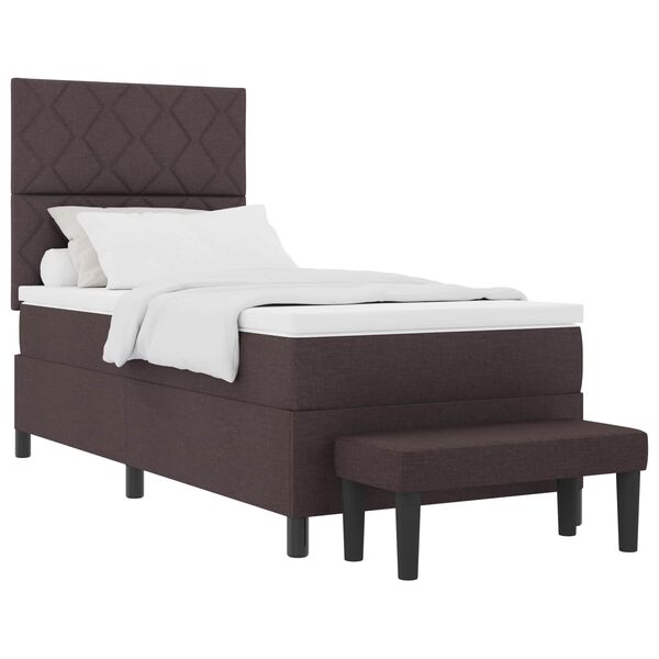 vidaXL Boxspringbett mit Matratze Dunkelbraun 100 x 200 cm Stoff