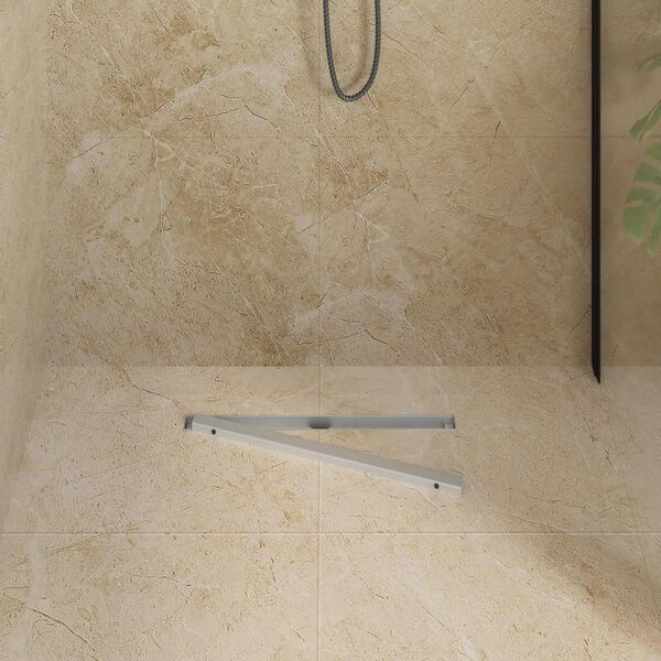 vidaXL 360&deg; Duschablauf mit slim Modell Silber 50 cm Edelstahl 304