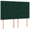 vidaXL Boxspringbett mit Matratze Dunkelgr&uuml;n 140x190 cm Samt