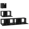 vidaXL TV-Schrankset 3 pcs Schwarz Eichen-Optik Holzwerkstoff