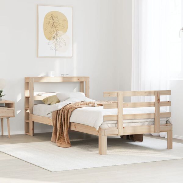 vidaXL Bettgestell mit Kopfteil ohne Matratze 90x200 cm