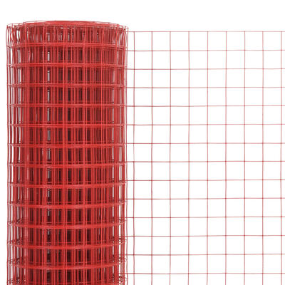 vidaXL Drahtzaun Stahl mit PVC-Beschichtung 10x0,5 m Rot