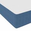 vidaXL Boxspringbett Blau und Wei&szlig; 200 x 200 cm Cordstoff