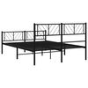 vidaXL Bettgestell mit Kopf- und Fu&szlig;teil Metall Schwarz 135x190 cm