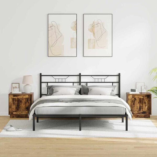 vidaXL Nachttisch 2 pcs Ger&auml;ucherte Eiche 44 x 34,5 x 45 cm