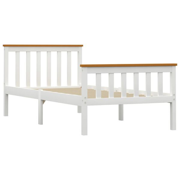 vidaXL Massivholzbett mit 2 Schubladen Weiß Kiefer 100x200 cm