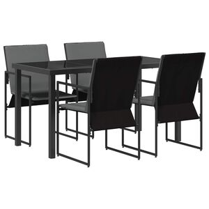vidaXL Garten Essgruppe 5 pcs Schwarz und Anthrazit 140 x 70 x 73 cm