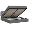 vidaXL Ottoman-Bett mit Matratze und LED Dunkelgrau 200 x 200 cm Stoff
