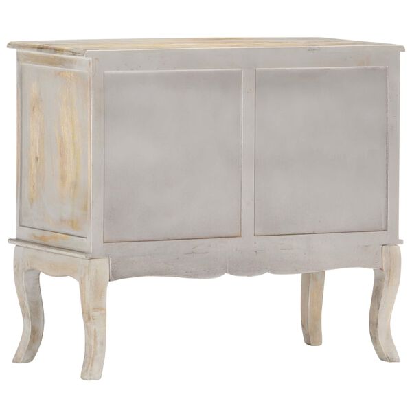 vidaXL Sideboard Grau 80x35x70 cm Mango Massivholz