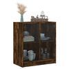 vidaXL Beistellschrank mit Glast&uuml;ren R&auml;uchereiche 68x37x75,5 cm
