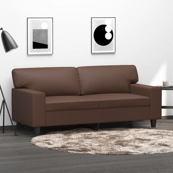 vidaXL 2-Sitzer-Sofa Braun 140 cm Kunstleder
