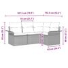 vidaXL Gartensofa-set mit Kissen 4 pcs Grau Poly-Rattan