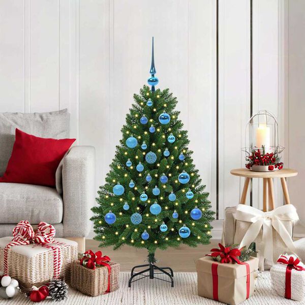 vidaXL K&uuml;nstlicher Weihnachtsbaum Gr&uuml;n 120 cm PVC und Metall