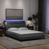 vidaXL Bettgestell mit LED ohne Matratze "Hvar" Hellgrau 140x190 cm Stoff