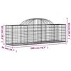 vidaXL Gabionen mit Hochbogen 7 Stk. 200x50x60/80 cm Verzinktes Eisen