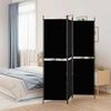 vidaXL 3-tlg. Paravent Schwarz 150x180 cm Stoff