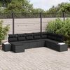 vidaXL Gartensofa-set mit Kissen 8 pcs Schwarz Poly-Rattan
